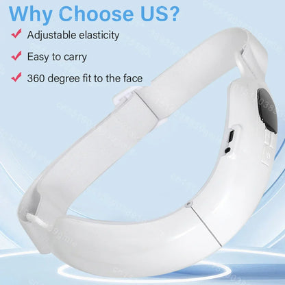 White 4 in 1 Massager for Face, Facial Sculpting Device for Double Chin, Reduces Sagging Skin, Remote Control Operation with 5 Modes, 15 Adjustable Intensities. (White)